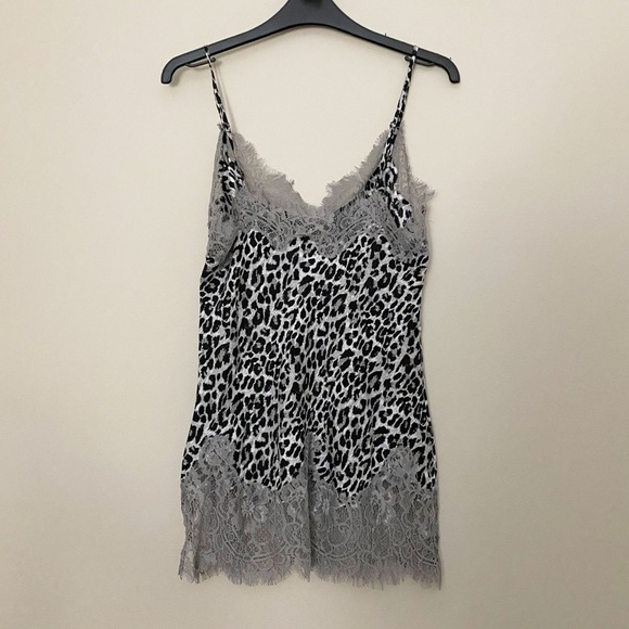 NEW Gold Hawk Cheetah Print Silk Slip Mini Dress Size Small - Picture 5 of 8